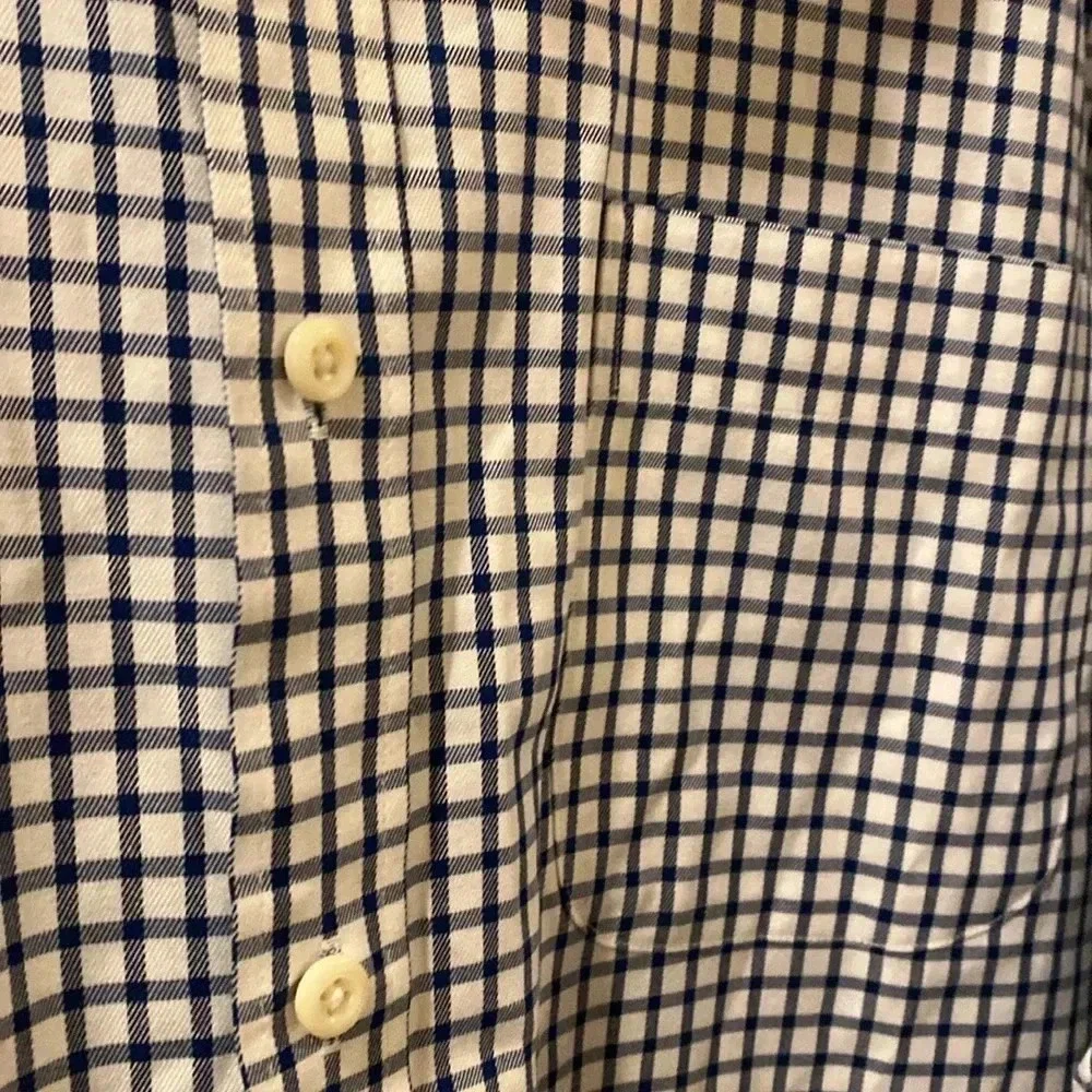 Peter Millar mens XXL button down - 100% cotton - blue/white check